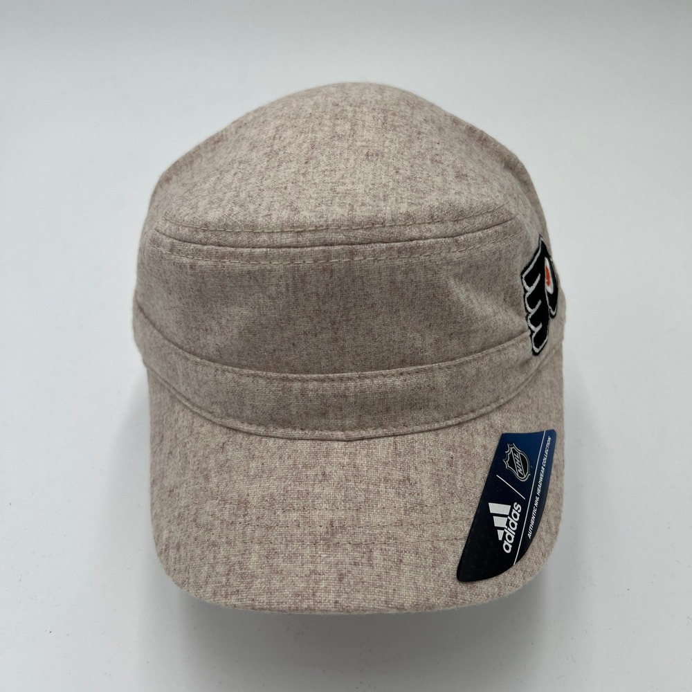 Adidas Philadelphia Flyers NHL Womens Cadet Military Hat Oatmeal Wool Blend